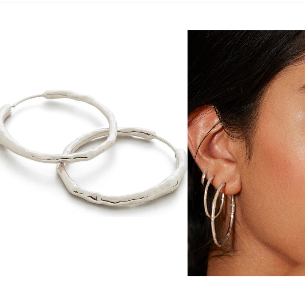 Monica Vinader Nwot Siren Muse Medium Hoop Earrings
